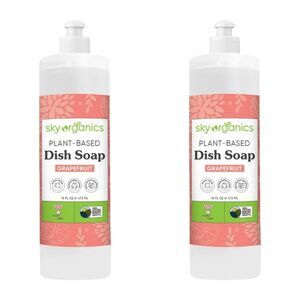 Sky Organics Plant- Based Dish Soap - Grapefruit - 16 fl oz - 2 Bottles